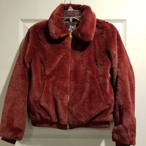 Burgundy Fur Coat